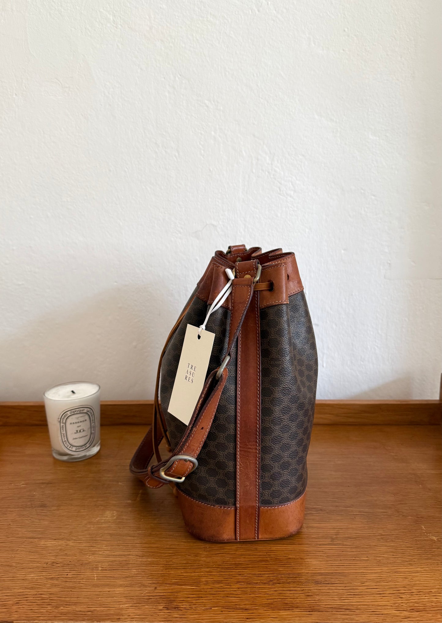 CELINE MACADAM BUCKET BAG & POUCH