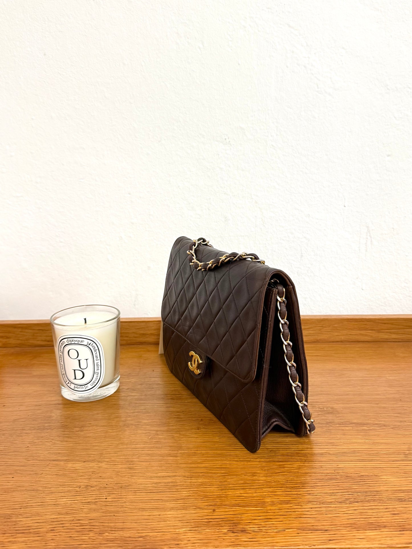 CHANEL CLASSIC SINGLE FLAP BAG BROWN