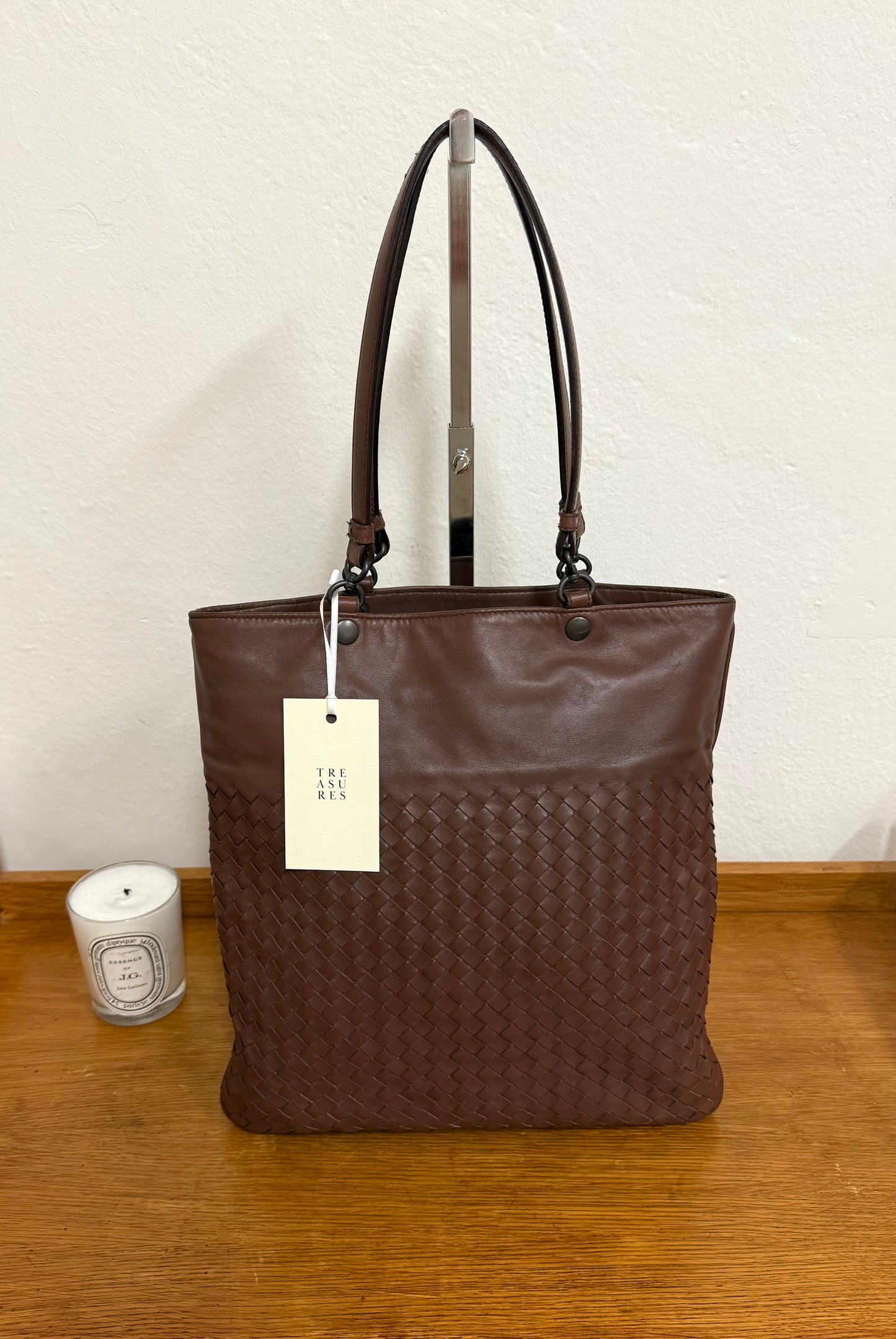 BOTTEGA VENETA INTRECCIATO SHOULDER BAG BROWN