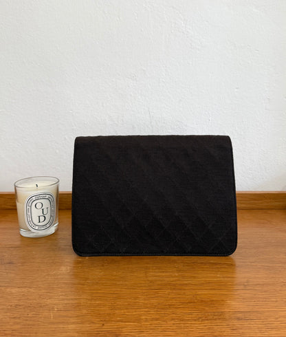 CHANEL SINGLE FLAP MATELASSE JERSEY BROWN BAG