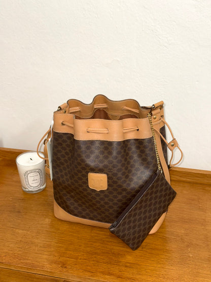 CELINE MACADAM BUCKET BAG & POUCH