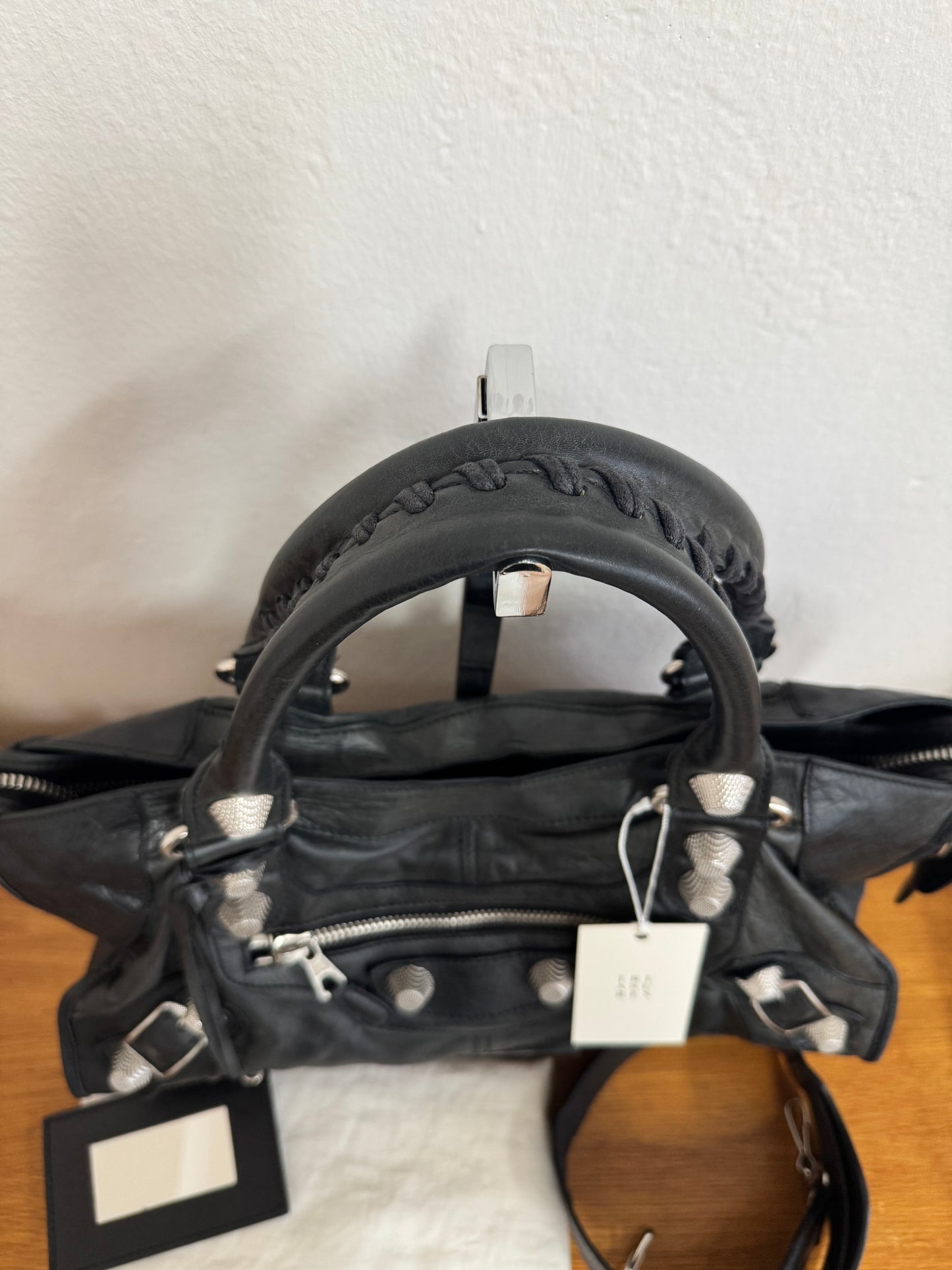 BALENCIAGA CITY BAG BLACK SILVER HW