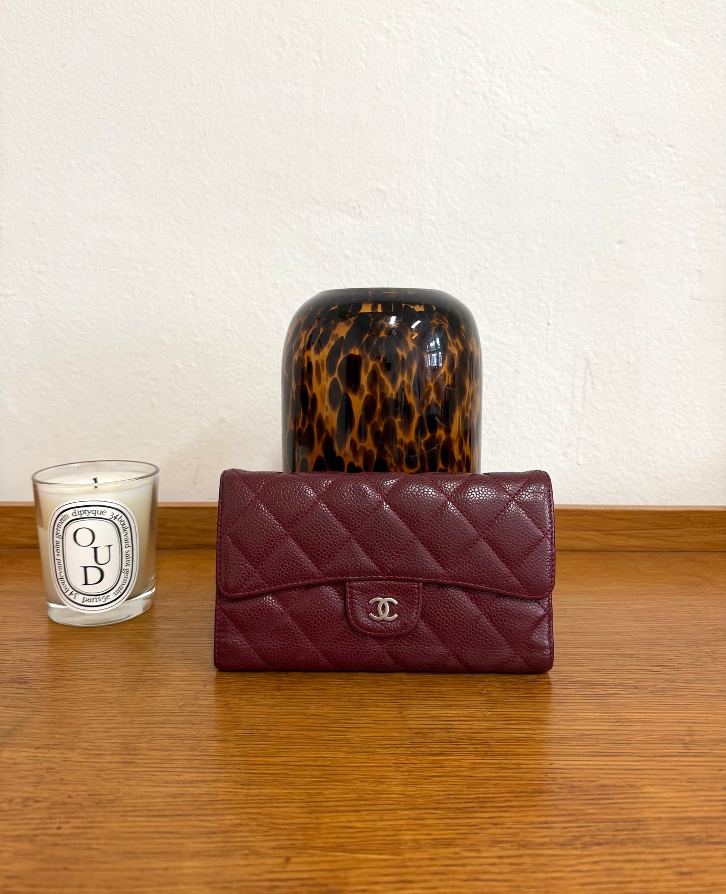 CHANEL CAVIAR LONG WALLET BURGUNDY