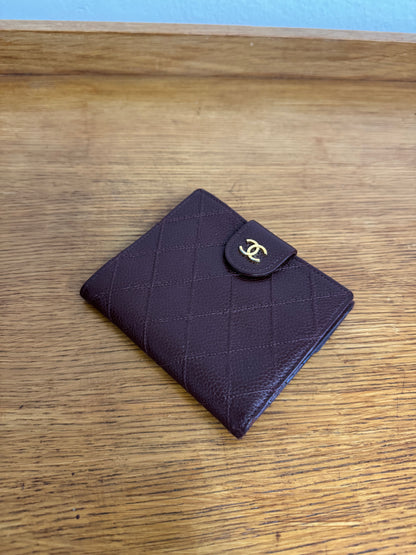 CHANEL DOUBLE SIDED WALLET CAVIAR BURGUNDY
