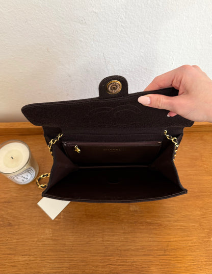 CHANEL SINGLE FLAP MATELASSE JERSEY BROWN BAG