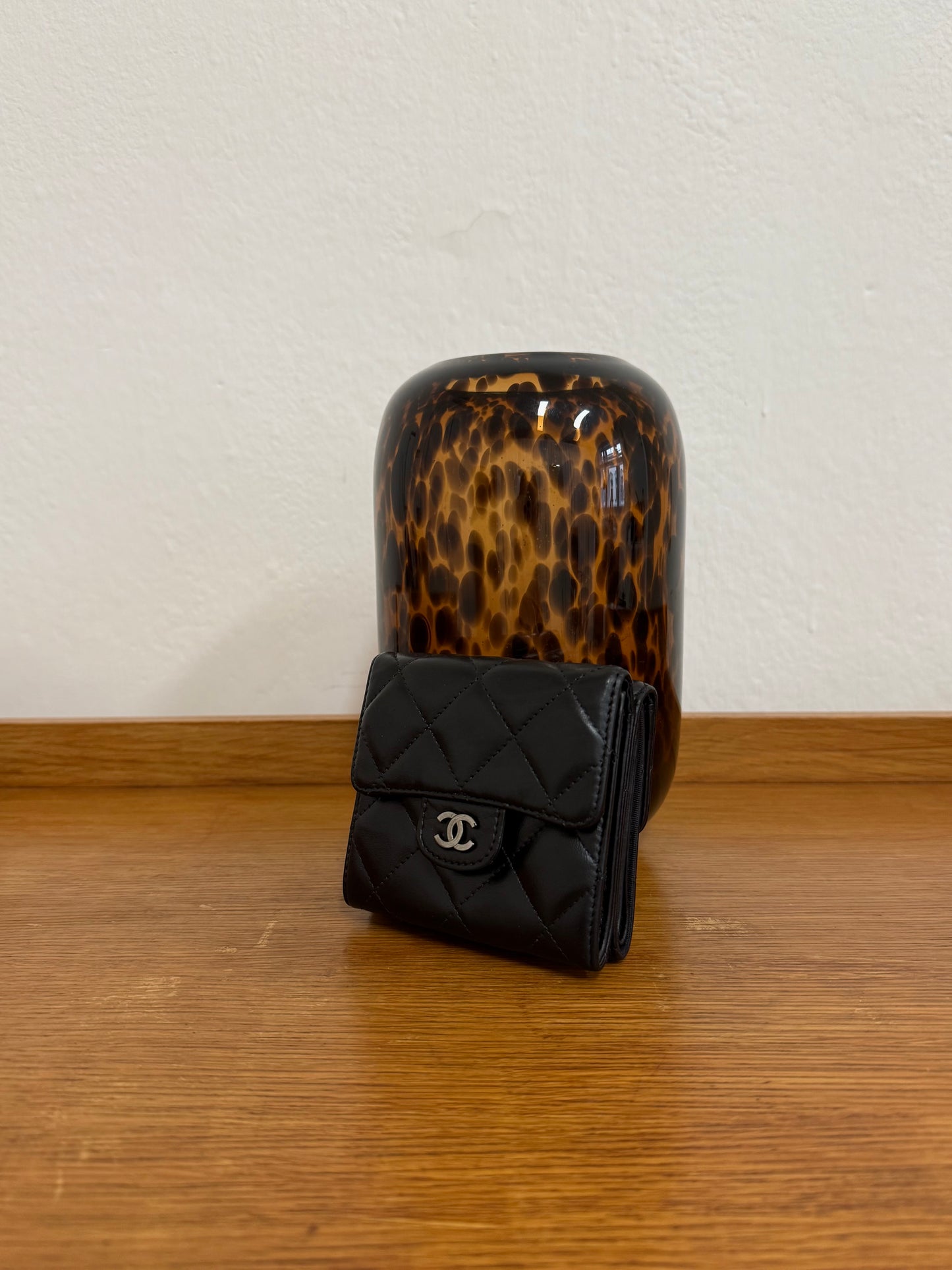 CHANEL MINI WALLET LAMBSKIN BLACK SERIES 10