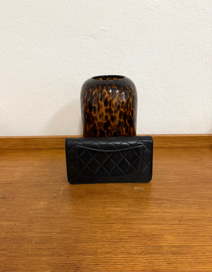 CHANEL CLASSIC LONG WALLET LAMBSKIN BLACK SERIES 10