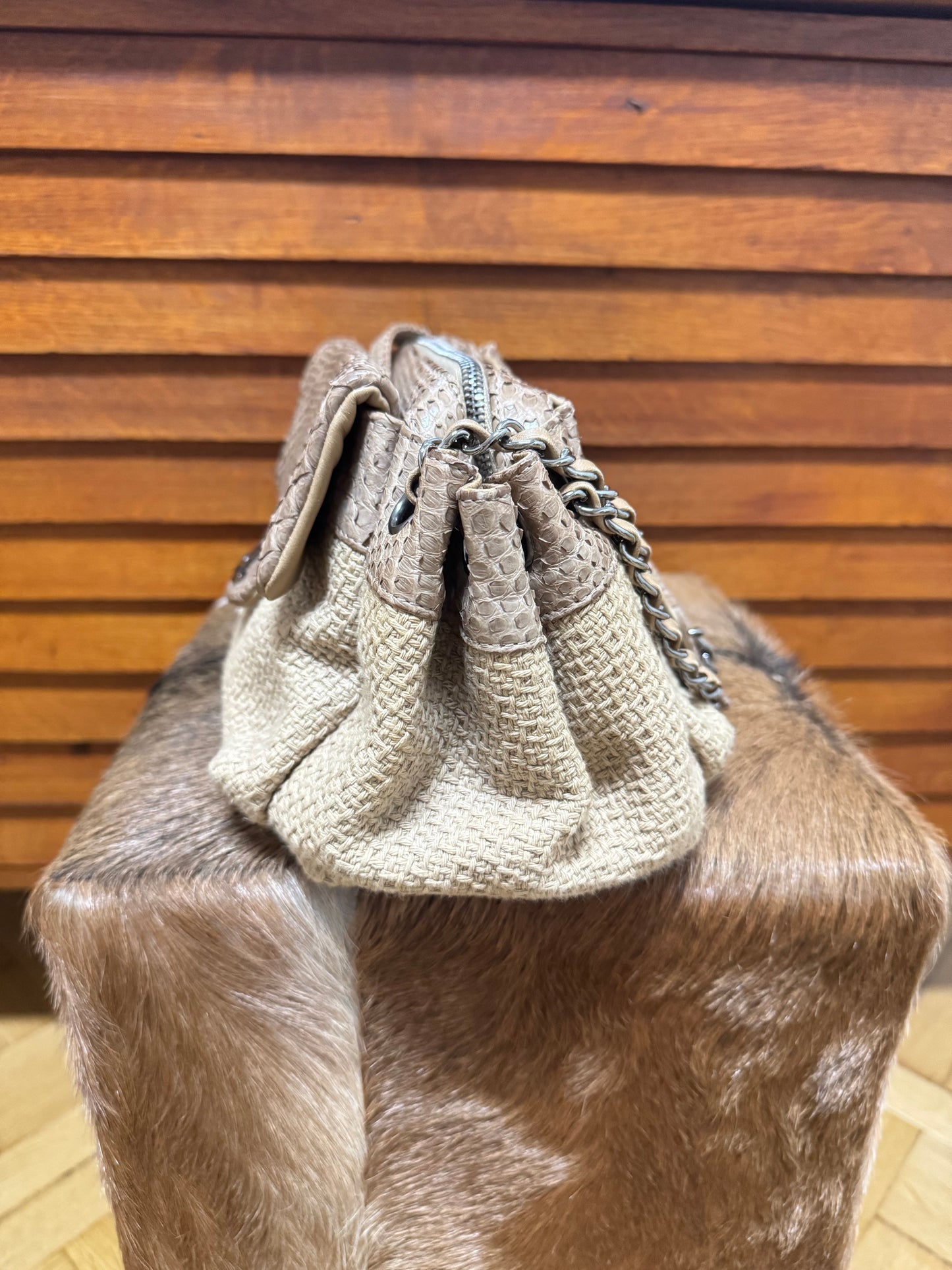 CHANEL ULTRA RARE PYTHON CC SHOULDER BAG KARL LAGERFELD 2004-2005