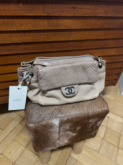 CHANEL ULTRA RARE PYTHON CC SHOULDER BAG KARL LAGERFELD 2004-2005