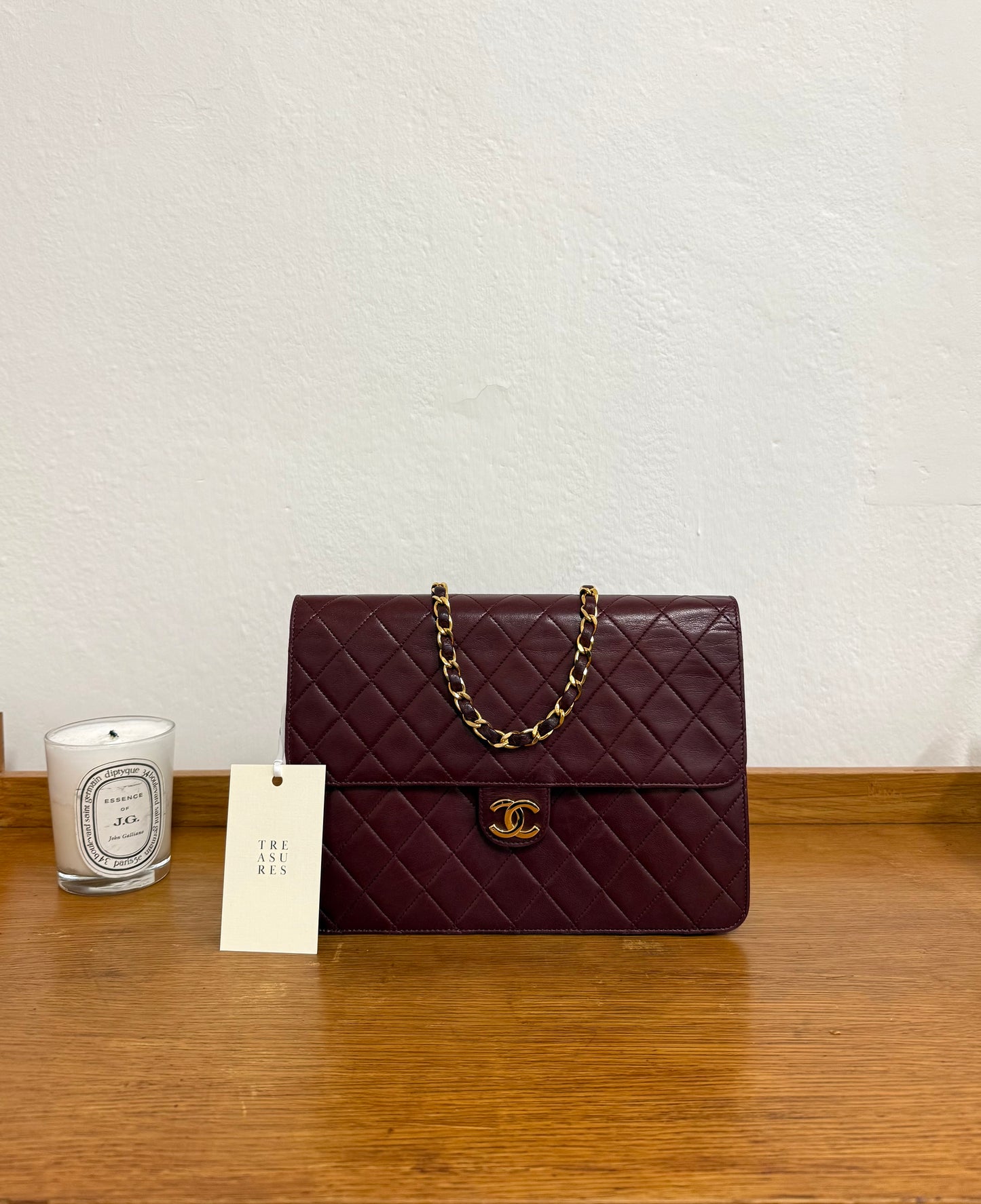 CHANEL SINGLE FLAP LAMBSKIN BURGUNDY