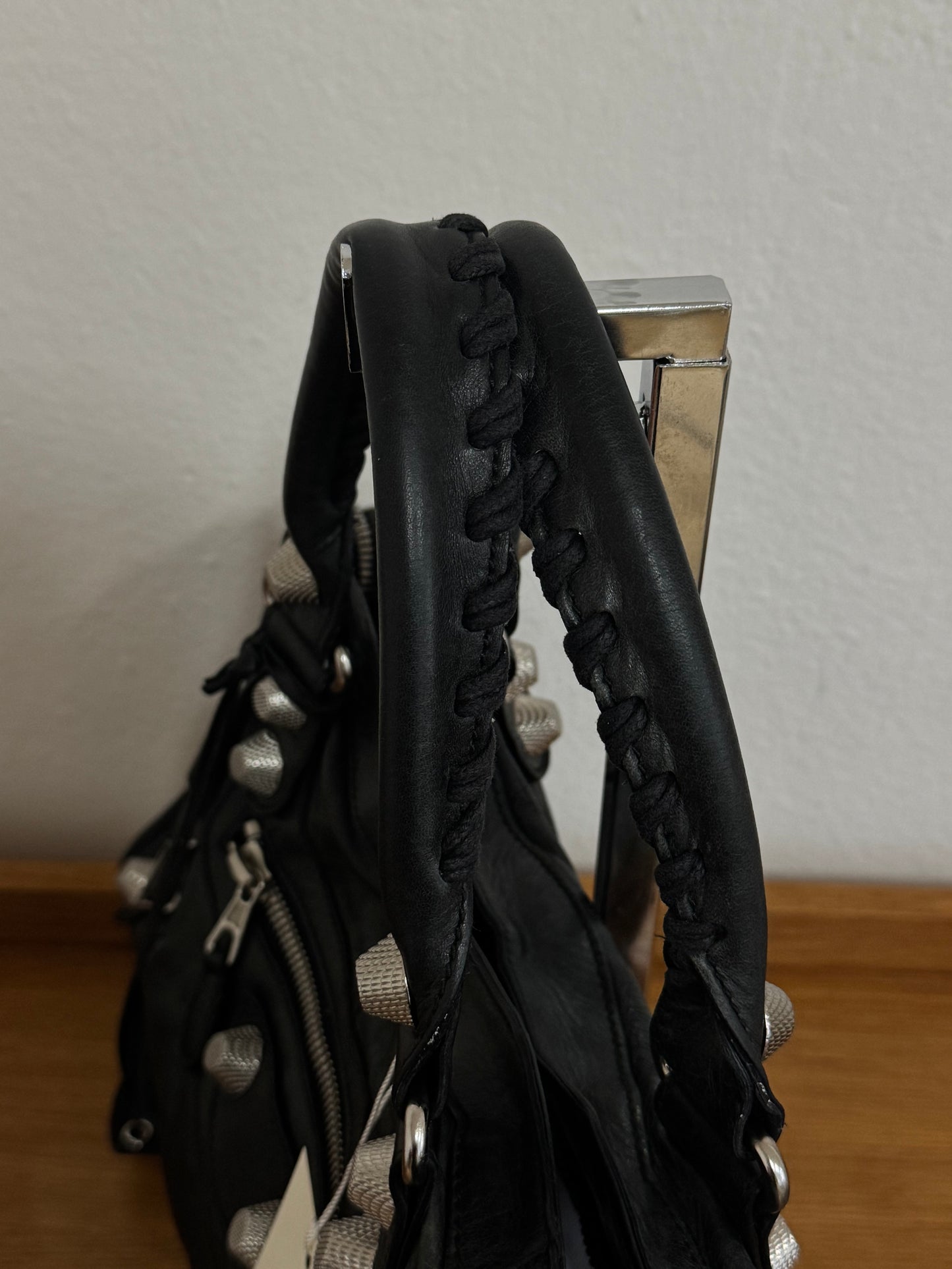 BALENCIAGA CITY BAG BLACK SILVER HW