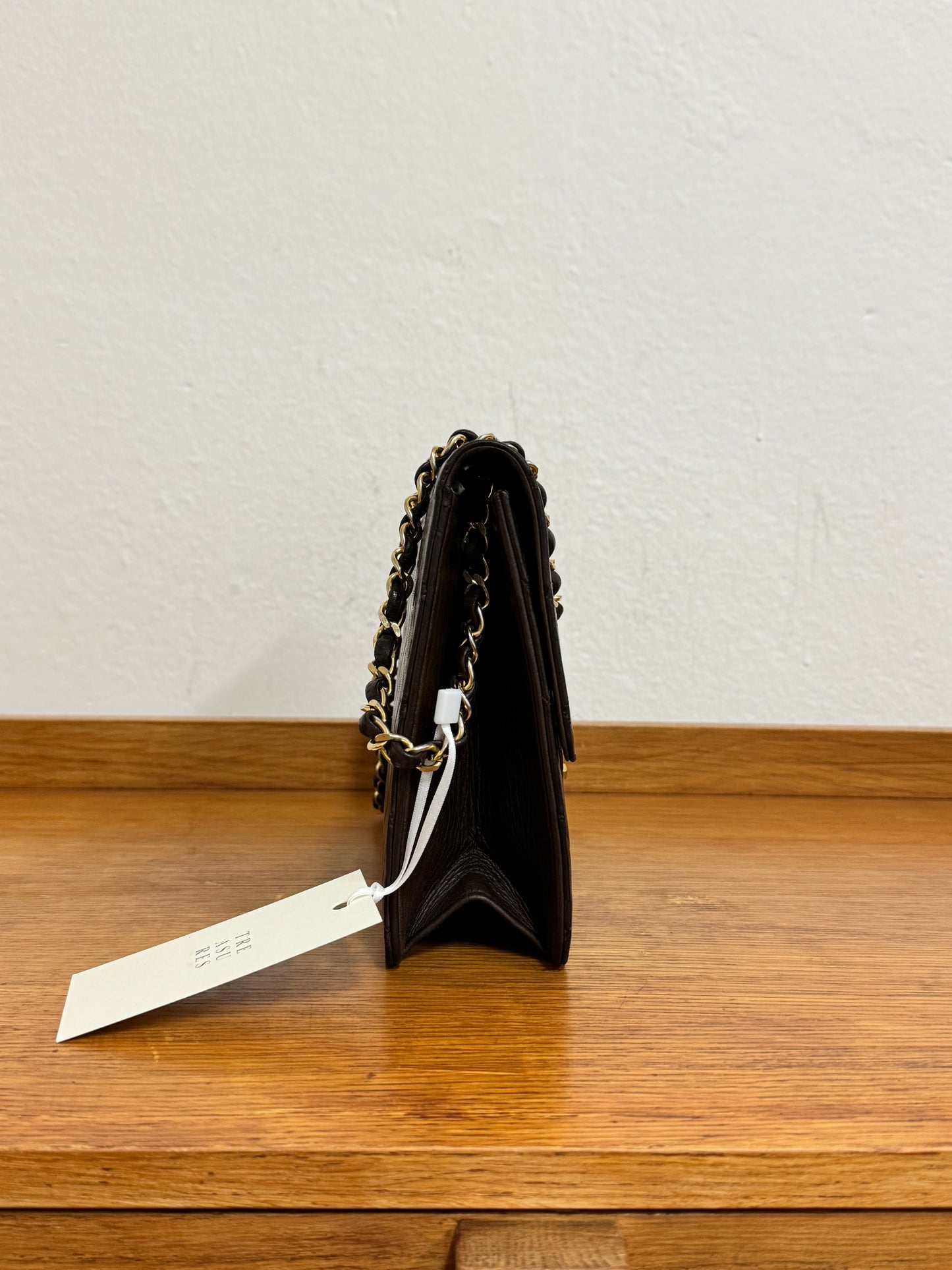 CHANEL CLASSIC SINGLE FLAP BAG BROWN 24k GOLD HW