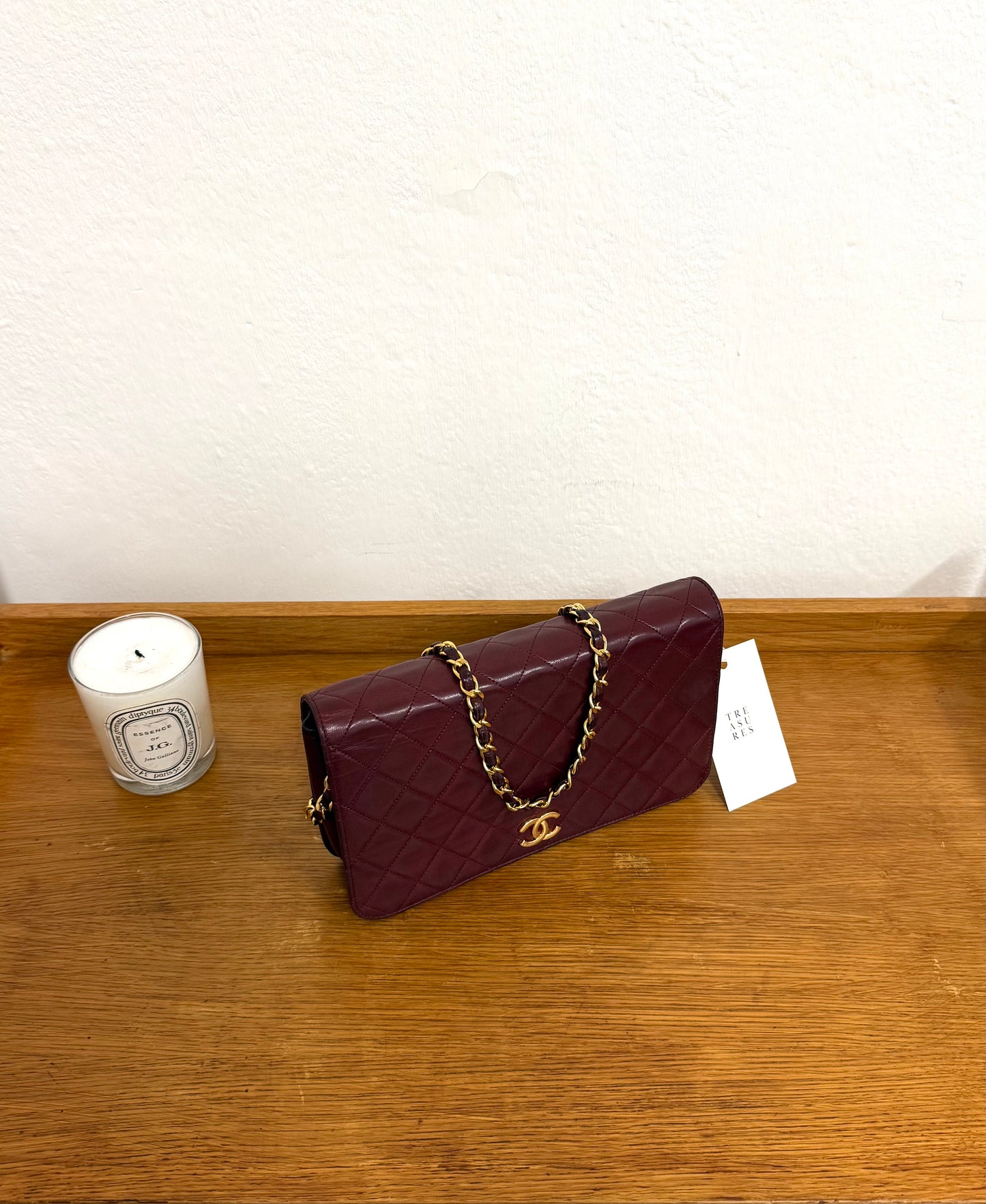 CHANEL FULL FLAP LAMBSKIN BURGUNDY