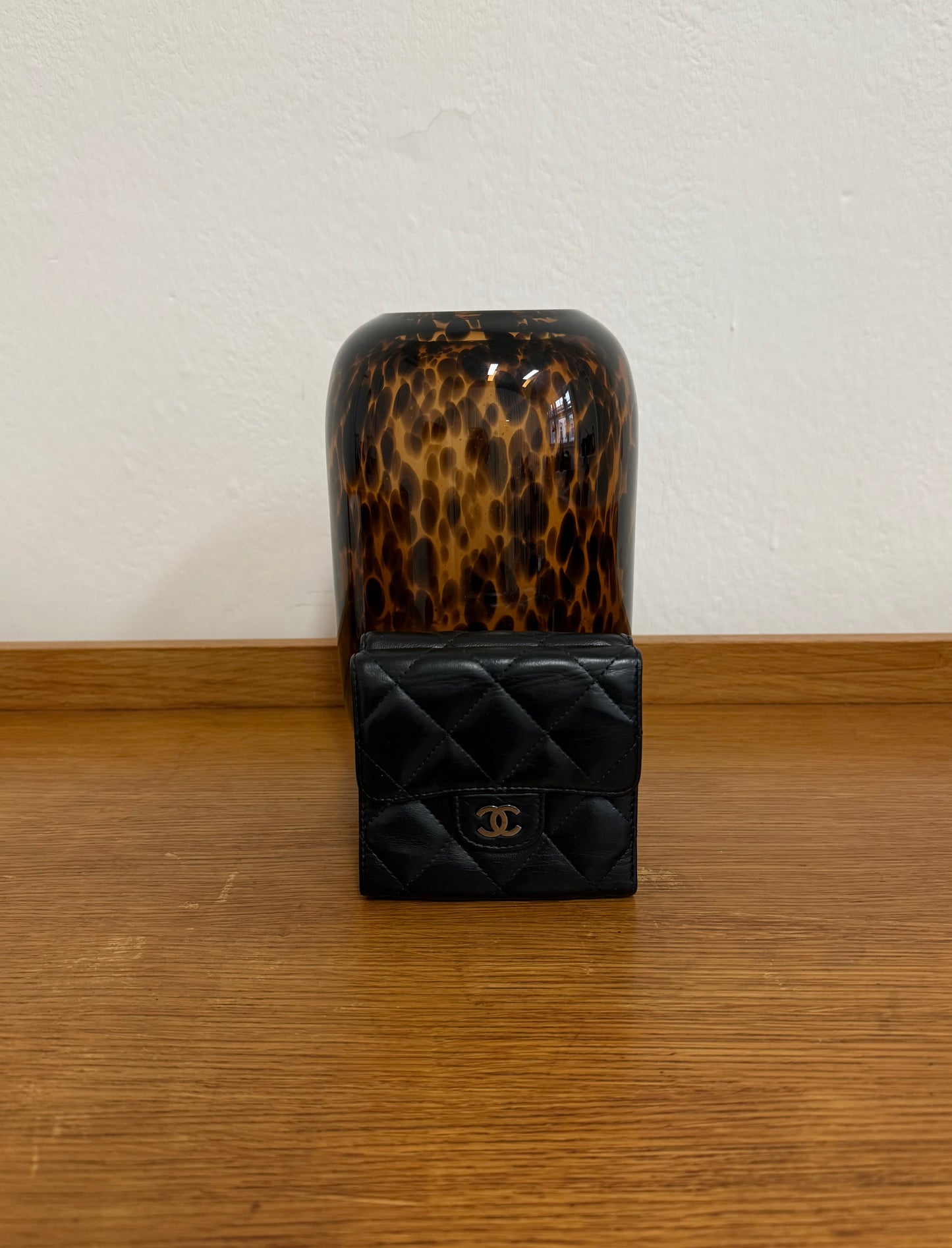 CHANEL MINI WALLET LAMBSKIN BLACK SERIES 10