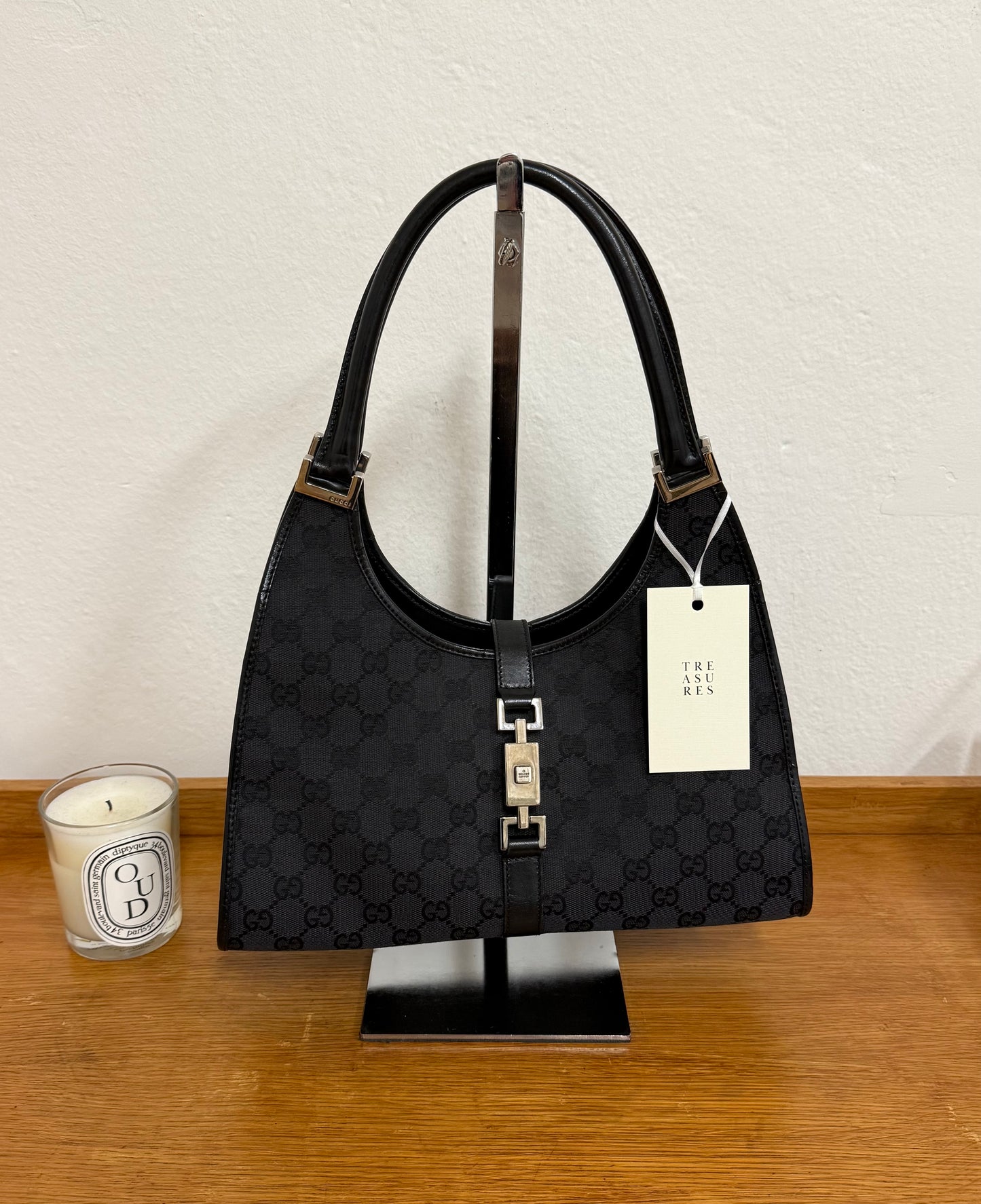 GUCCI JACKIE GG MONOGRAM BLACK BAG