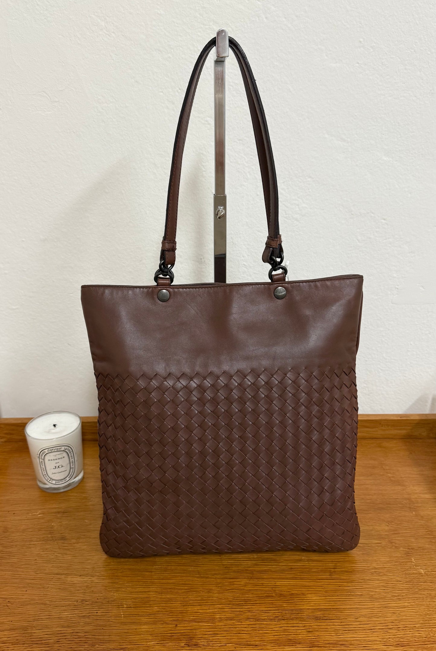 BOTTEGA VENETA INTRECCIATO SHOULDER BAG BROWN
