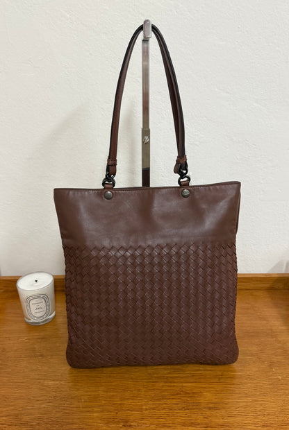 BOTTEGA VENETA INTRECCIATO SHOULDER BAG BROWN