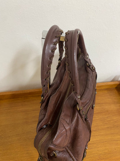 BALENCIAGA CITY BAG IN DARK BROWN