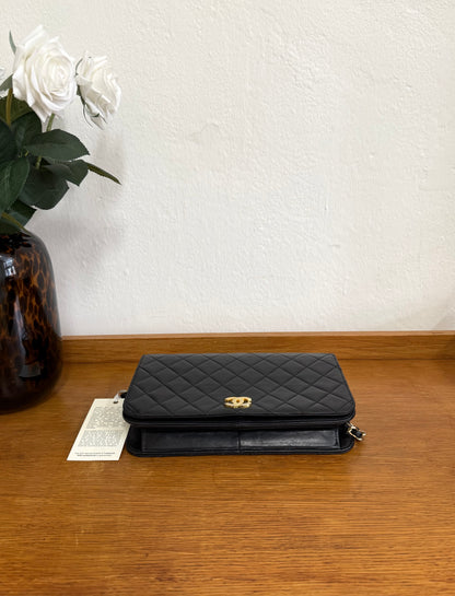 CHANEL FULL FLAP LAMBSKIN BLACK