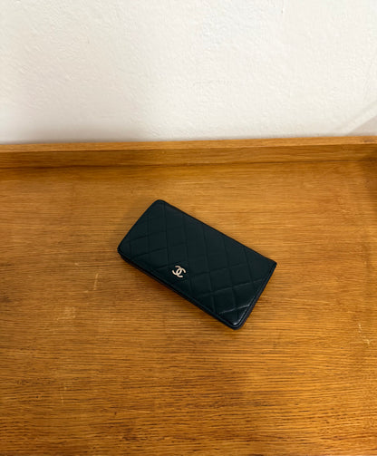 CHANEL CLASSIC LONG WALLET LAMBSKIN BLACK SERIES 10