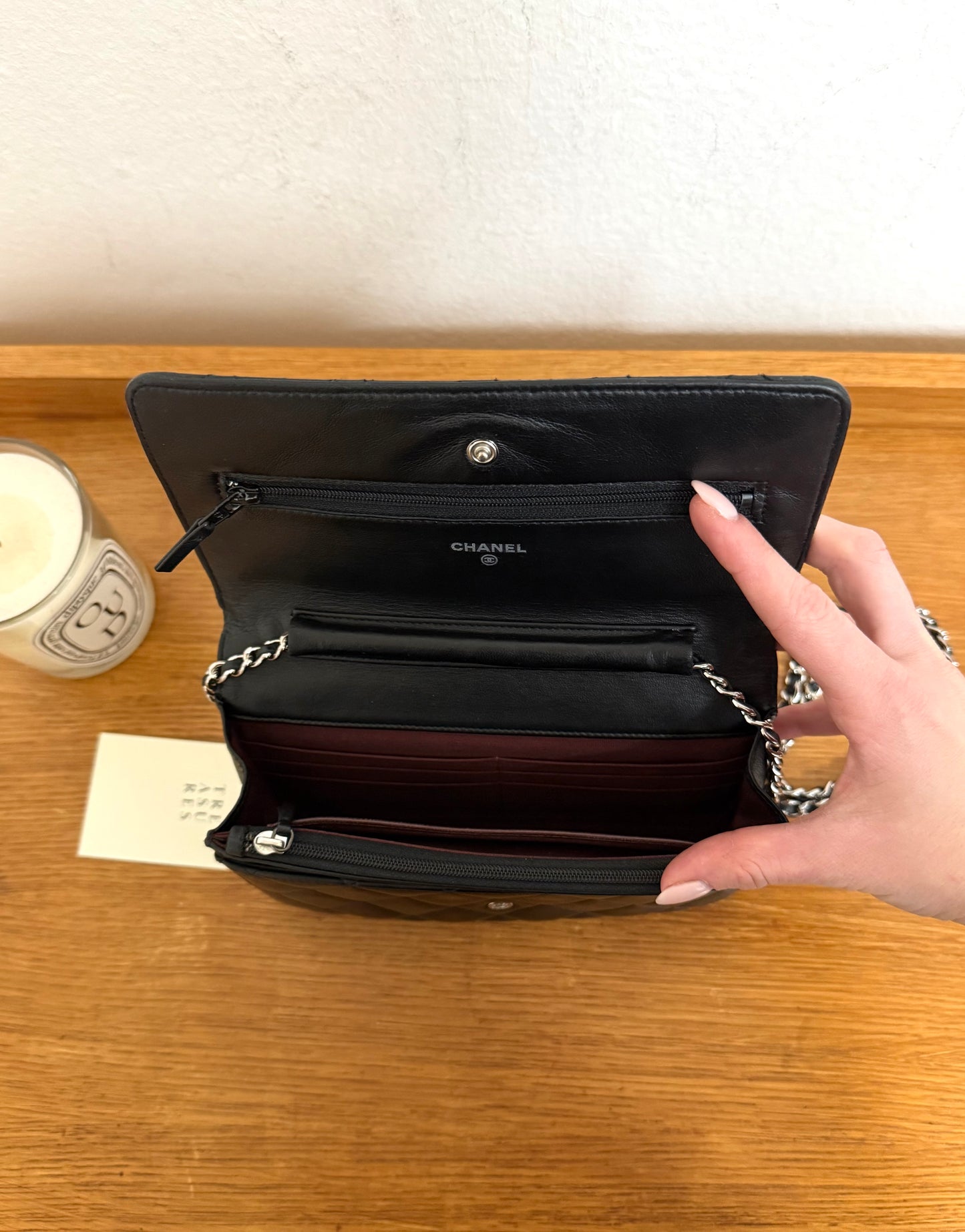 CHANEL WOC BLACK LAMBSKIN