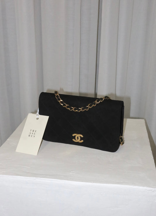 CHANEL SUEDE WOC BLACK 24K GOLD