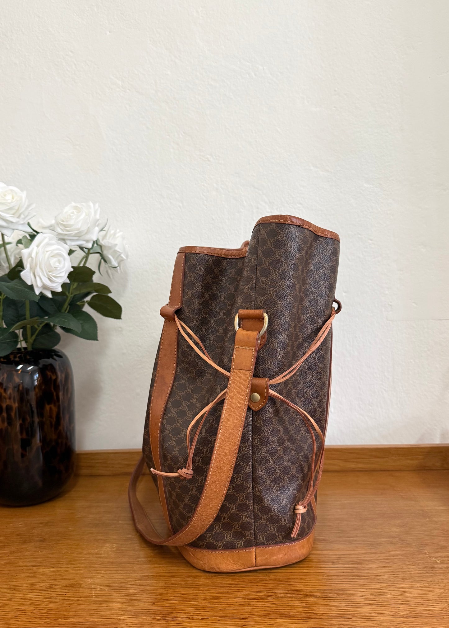 CELINE MACADAM BUCKET BAG