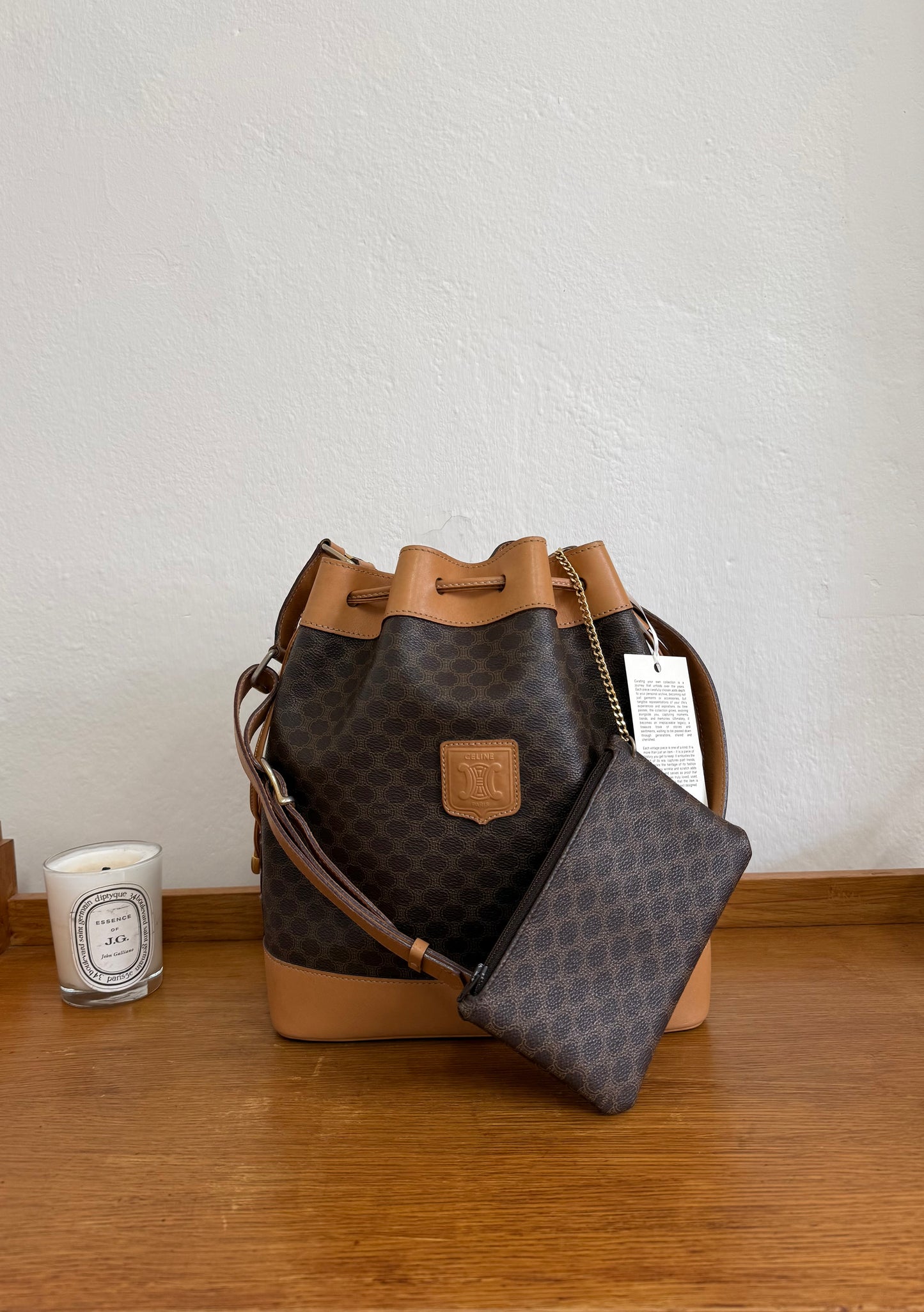 CELINE MACADAM BUCKET BAG & POUCH