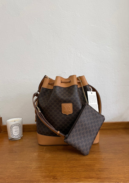 CELINE MACADAM BUCKET BAG & POUCH