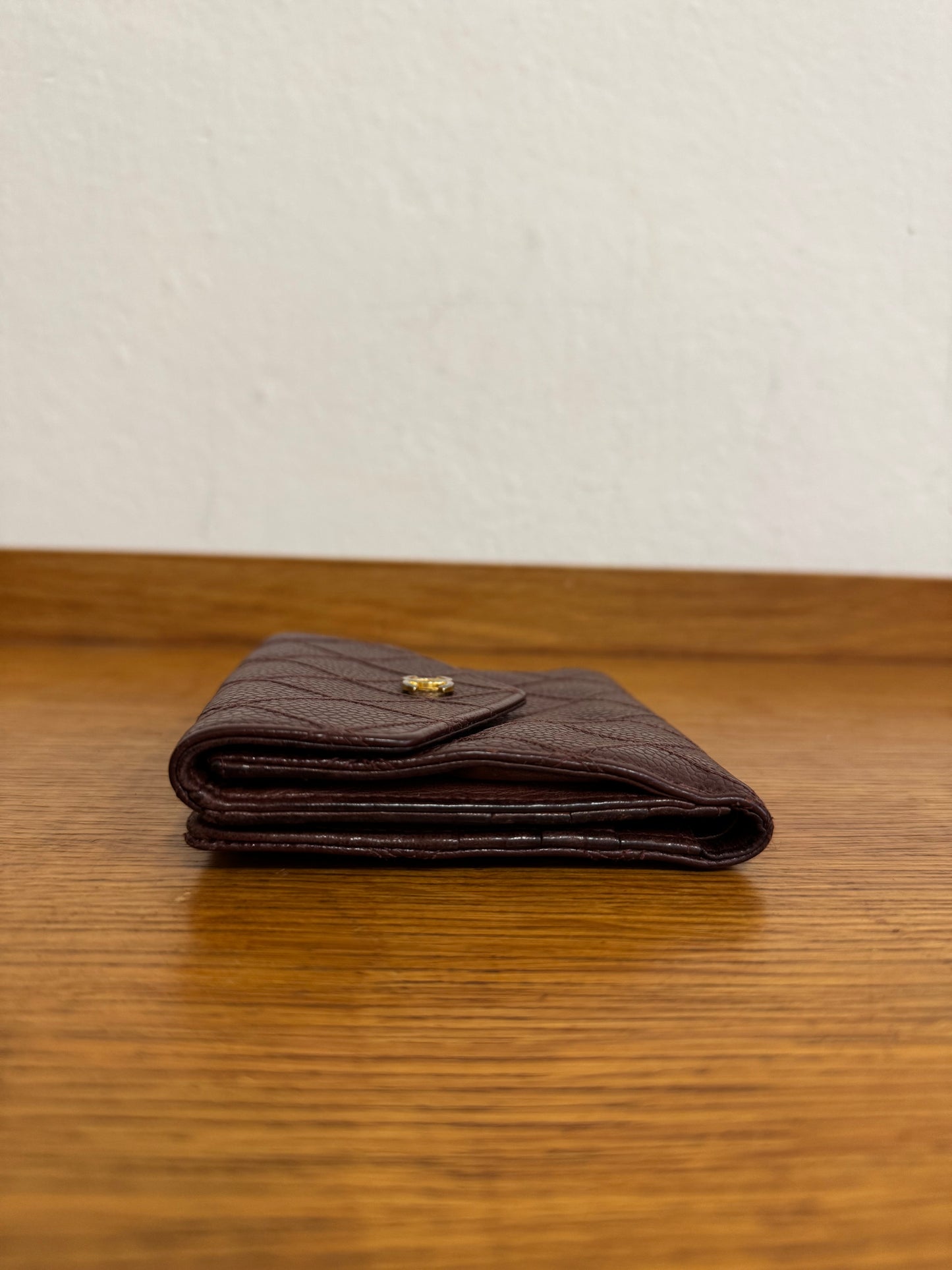 CHANEL DOUBLE SIDED WALLET CAVIAR BURGUNDY