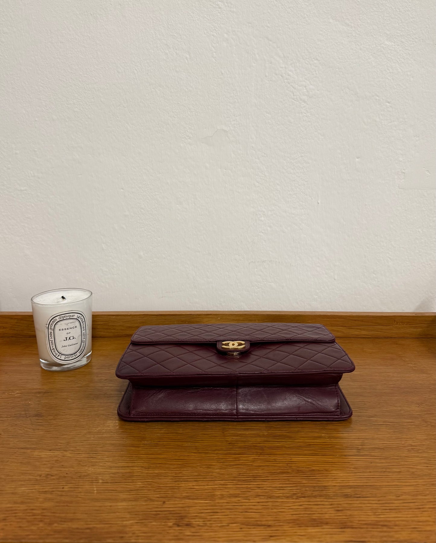 CHANEL SINGLE FLAP LAMBSKIN BURGUNDY
