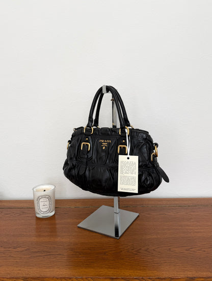 PRADA PROMENADE LEATHER HANDBAG