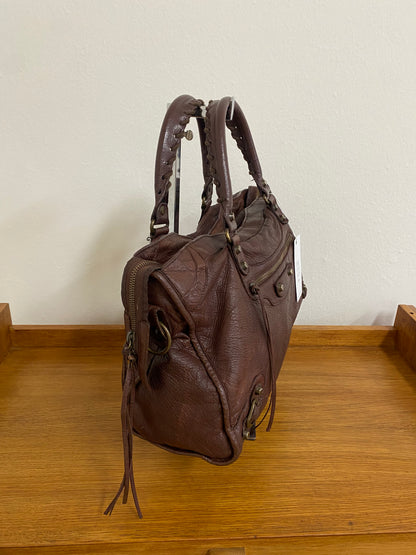 BALENCIAGA CITY BAG IN DARK BROWN