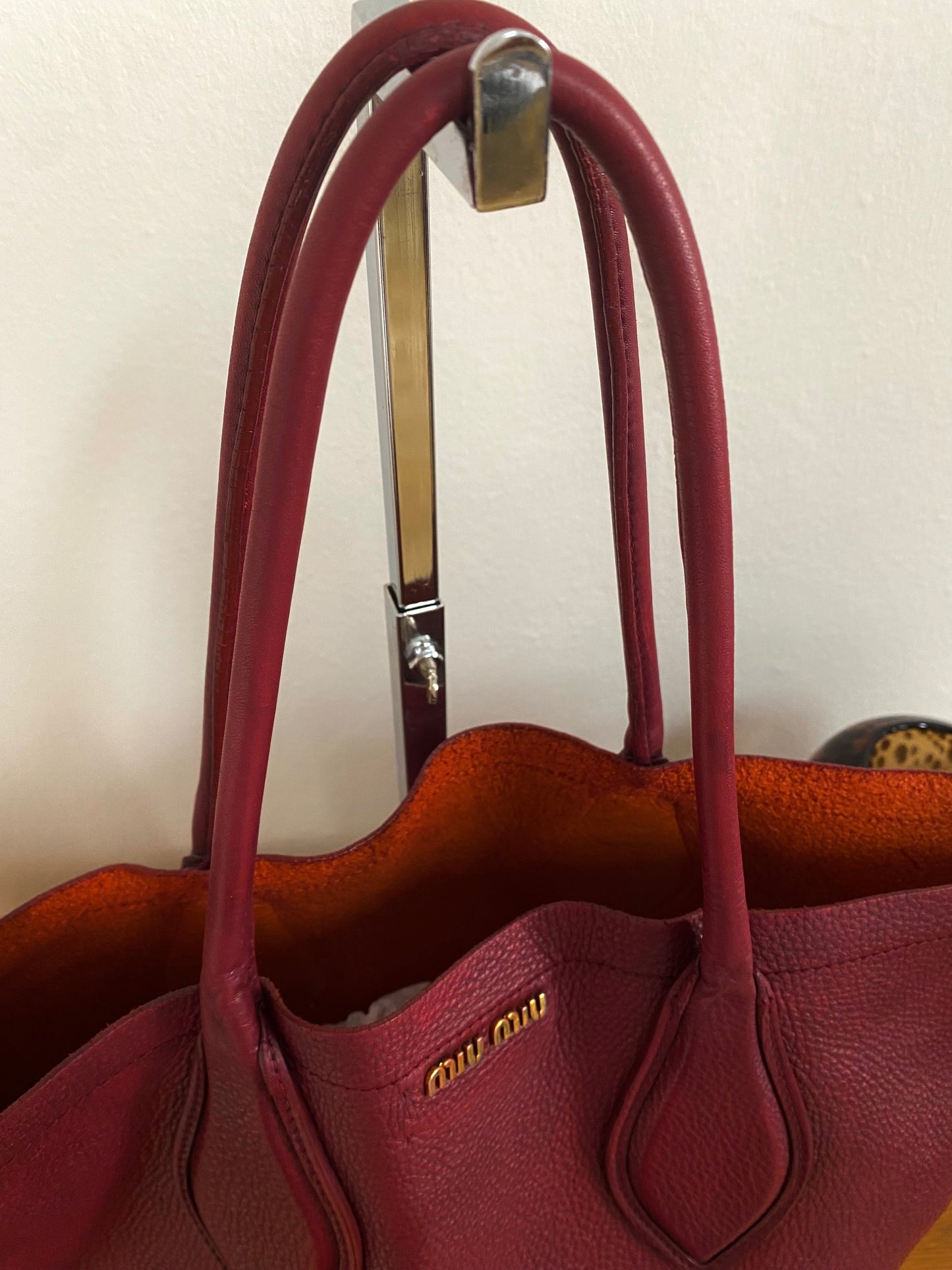 MIU MIU BURGUNDY TOTE BAG