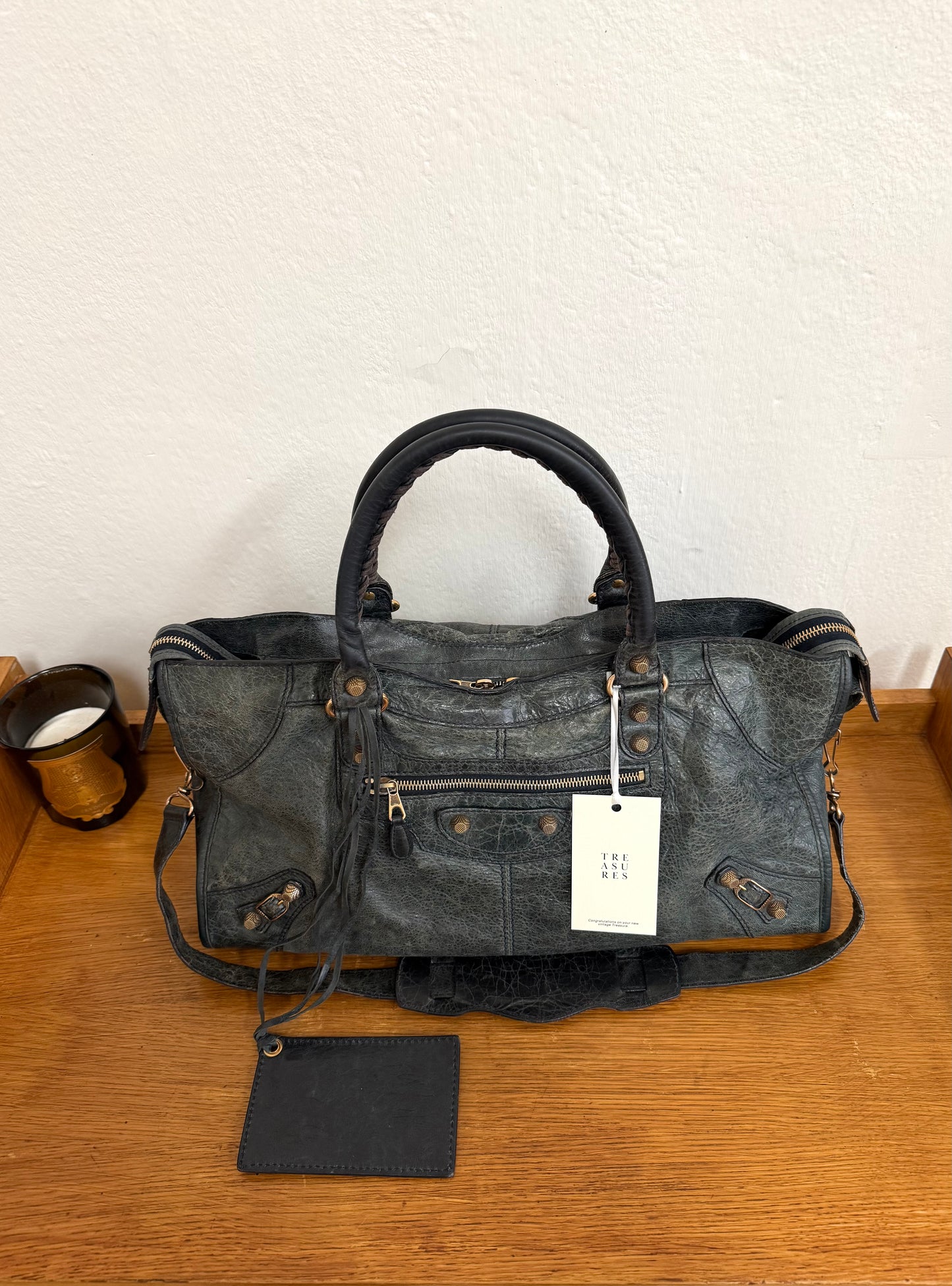 BALENCIAGA CITY BAG GREY-GREEN