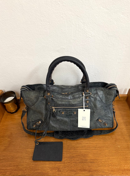 BALENCIAGA CITY BAG GREY-GREEN