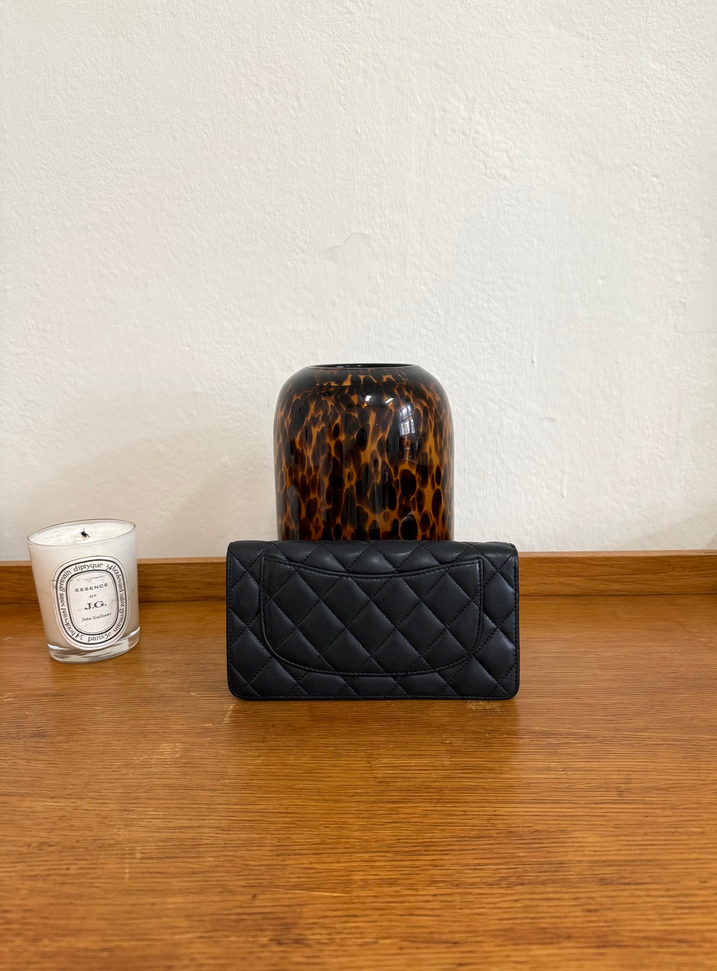 SERIES 21 CHANEL LAMBSKIN LONG WALLET BLACK GOLD