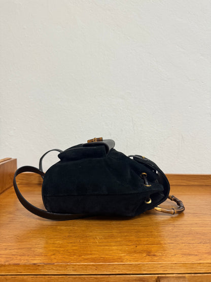 GUCCI SUEDE BAMBOO BACKAPACK