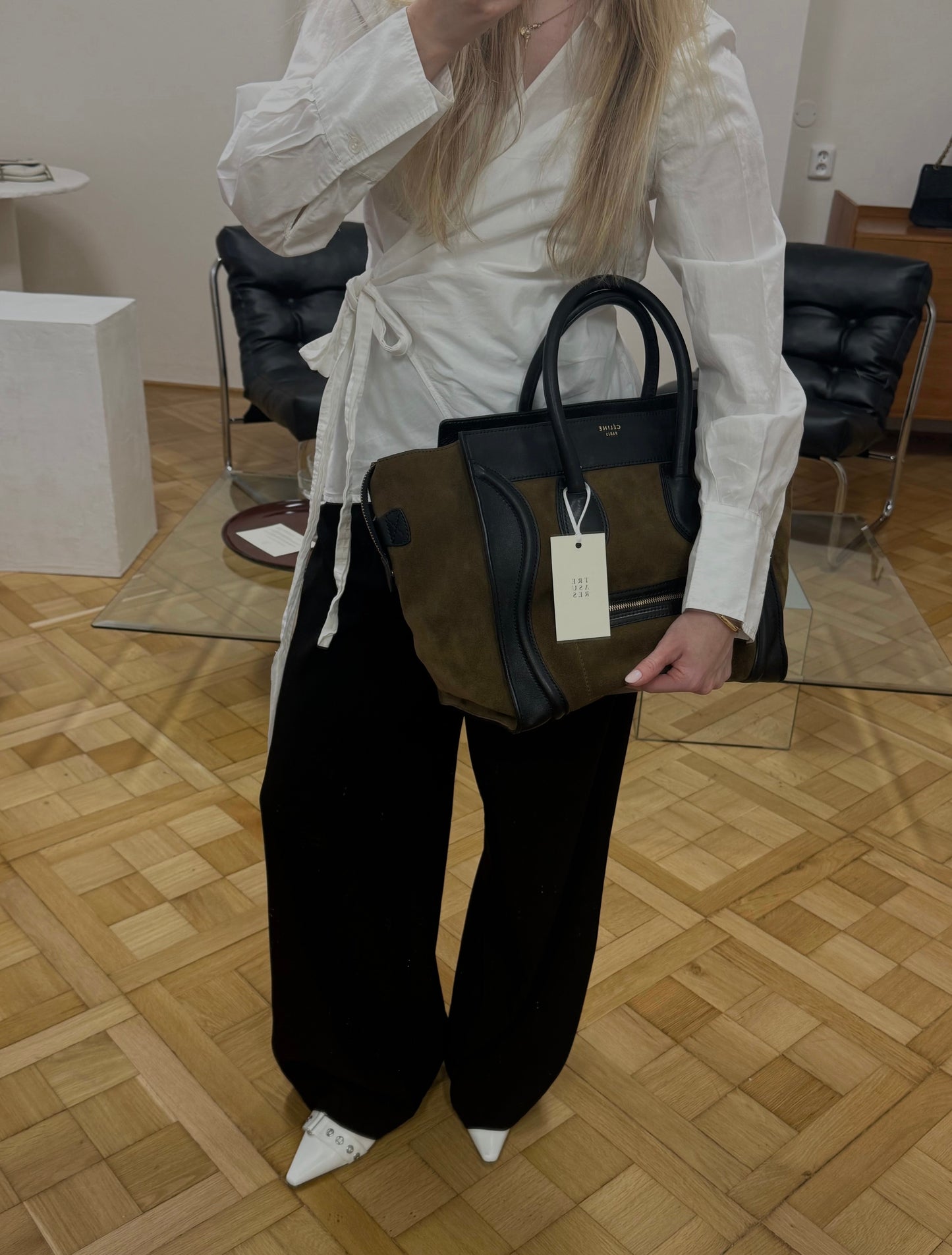 CELINE LUGGAGE BY PHOEBE PHILO SUEDE BAG