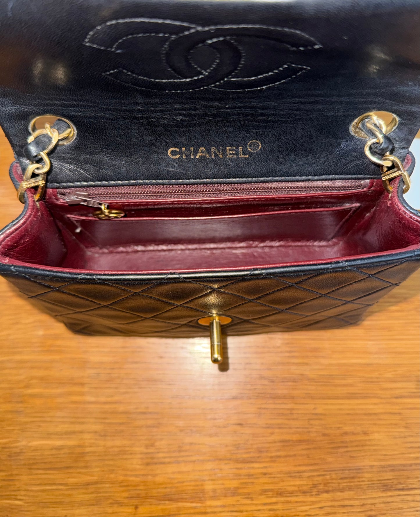 CHANEL SINGLE FLAP BAG BLACK LAMBSKIN