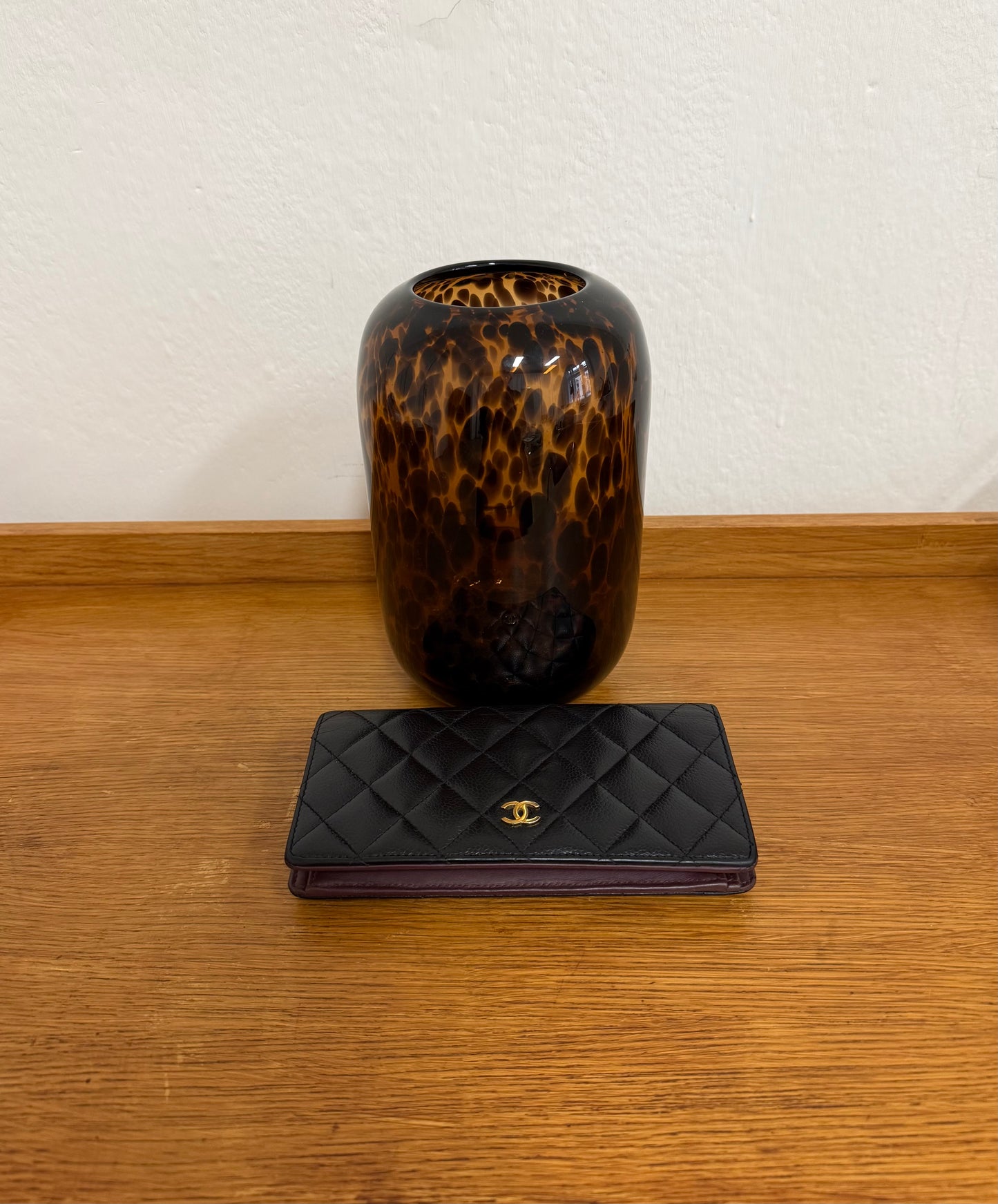 CHANEL CAVIAR LONG WALLET BLACK SERIES 21