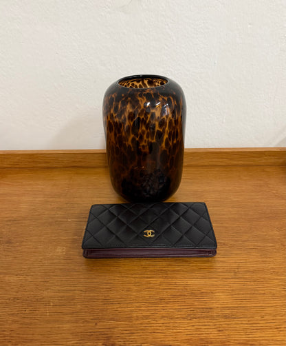 CHANEL CAVIAR LONG WALLET BLACK SERIES 21
