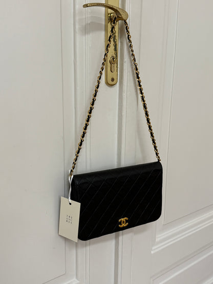 CHANEL FULL FLAP LAMBSKIN BLACK