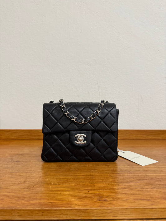 CHANEL SILVER HW RECTANGULAR FLAP BAG