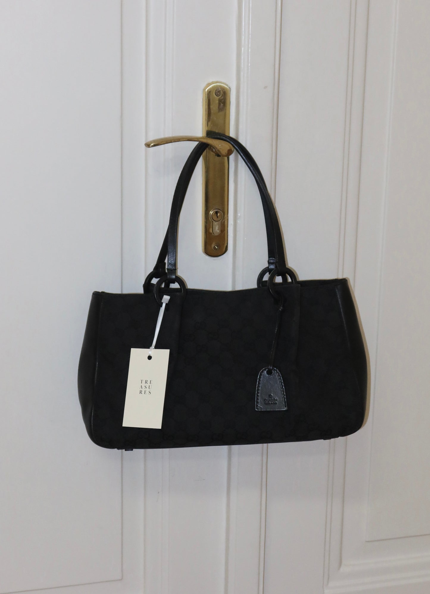 GUCCI GG SHOULDER BAG BLACK & POUCH TOM FORD ERA