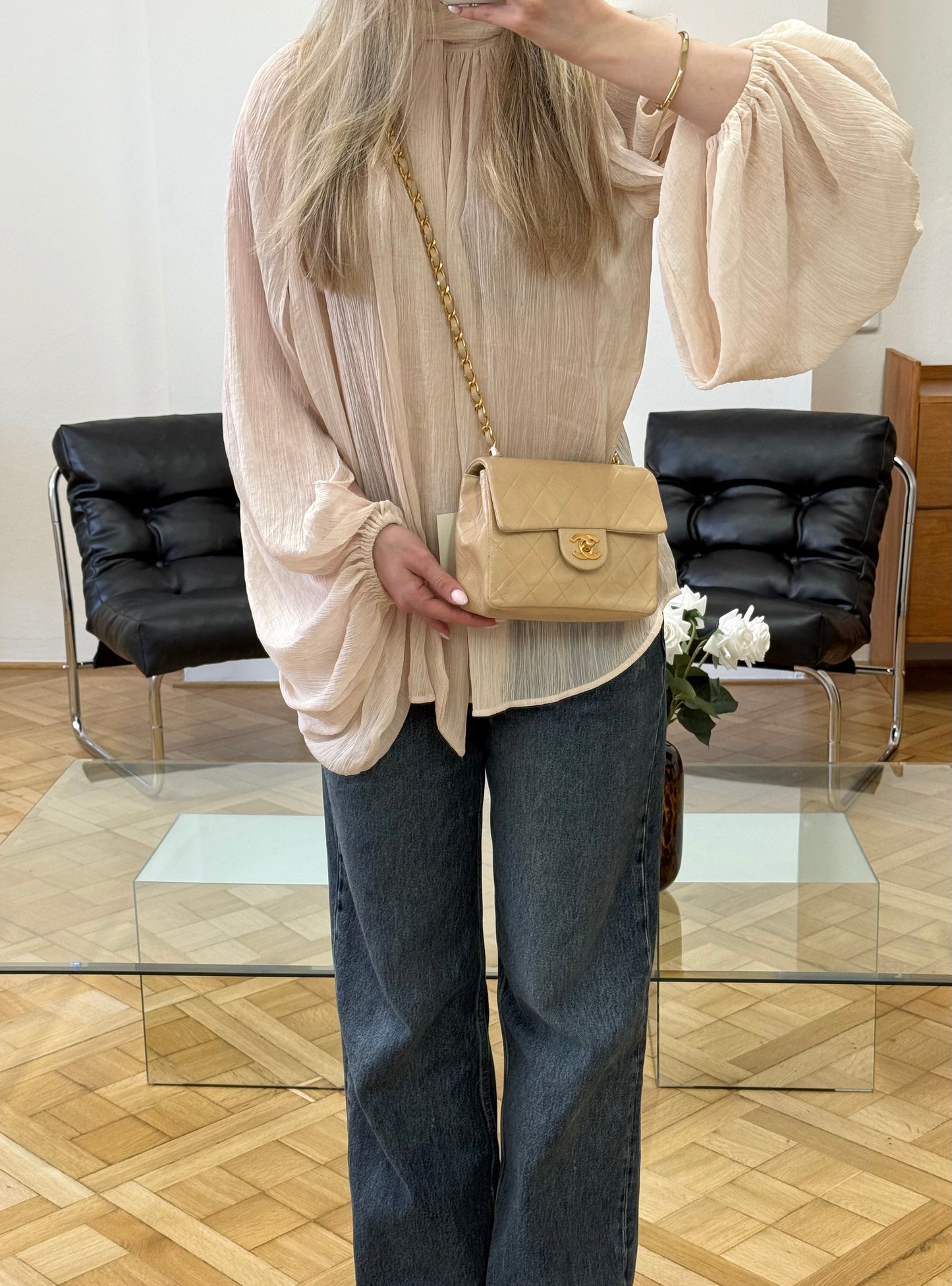 CHANEL CLASSIC SINGLE FLAP BAG TWIST LOCK 24K GOLD
