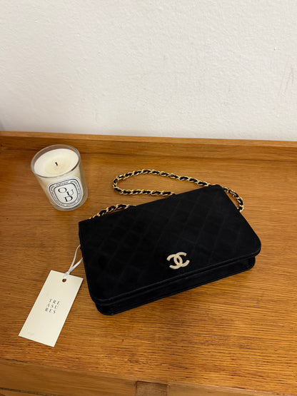 CHANEL SUEDE FULL FLAP BLACK