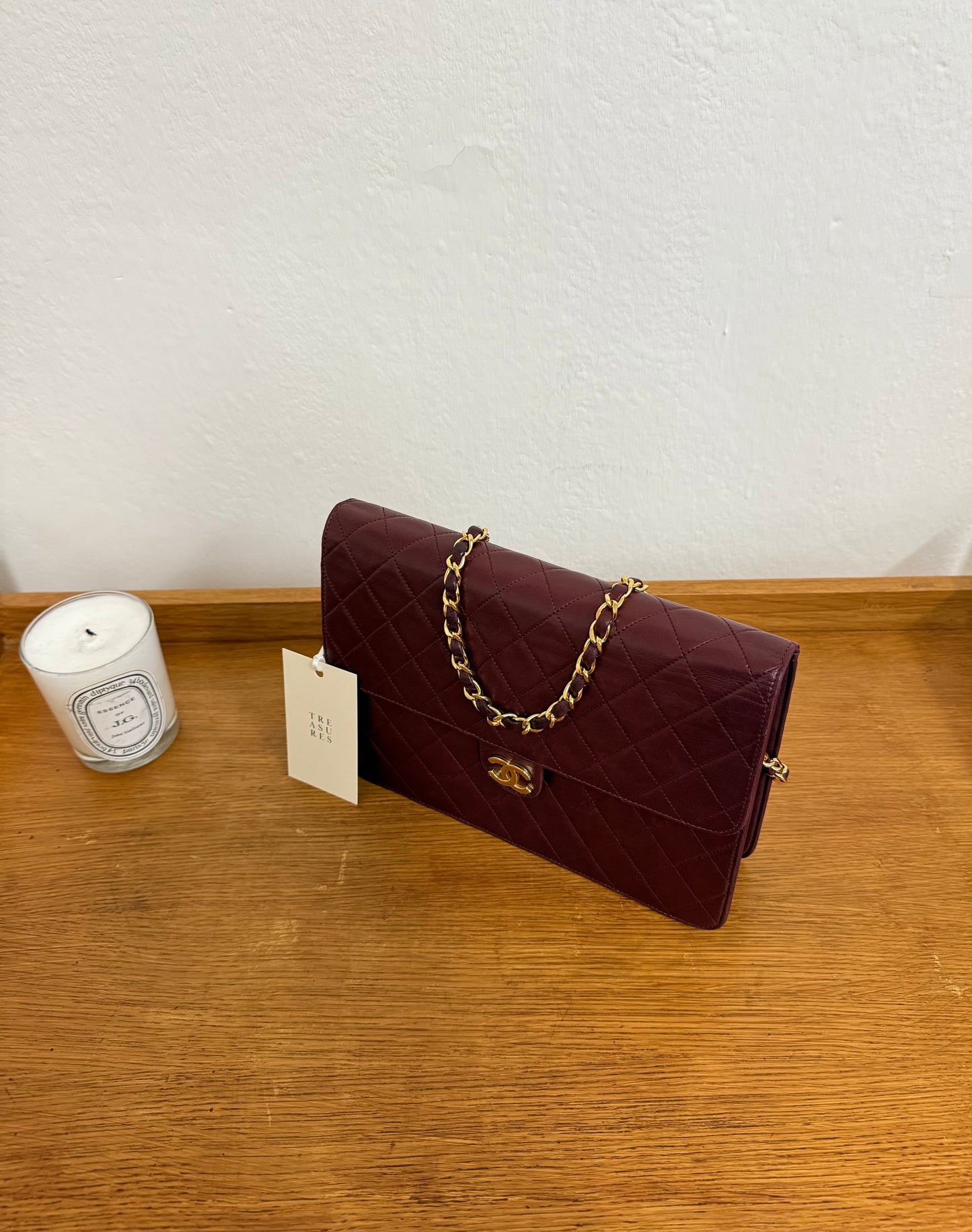 CHANEL SINGLE FLAP LAMBSKIN BURGUNDY
