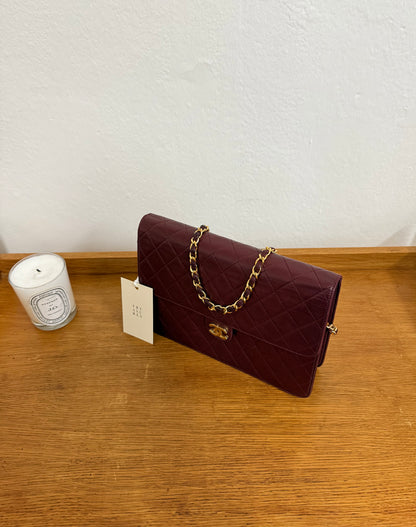 CHANEL SINGLE FLAP LAMBSKIN BURGUNDY