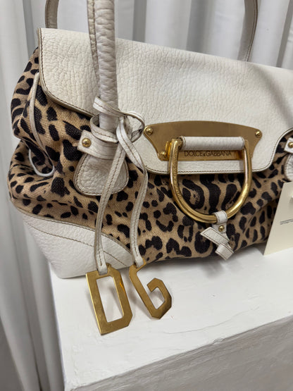 DOLCE & GABBANA LEOPARD SHOULDER BAG